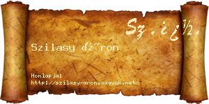 Szilasy Áron névjegykártya