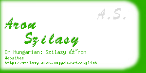 aron szilasy business card